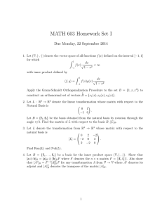 MATH 603 Homework Set I Due Monday, 22 September 2014