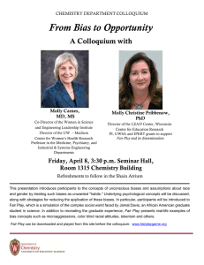 From Bias to Opportunity A Colloquium with  Molly Carnes,