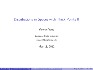 Distributions in Spaces with Thick Points II Yunyun Yang May 18, 2012