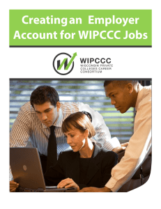 Creating an  Employer Account for WIPCCC Jobs