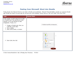Pasting from Microsoft  Word into Moodle