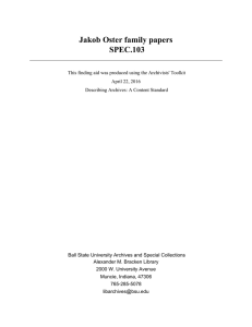 Jakob Oster family papers SPEC.103