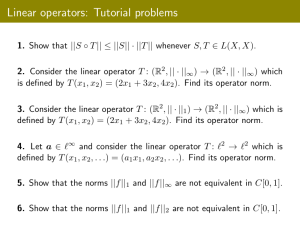 Linear operators: Tutorial problems