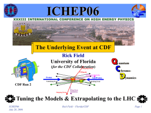 ICHEP06 The Underlying Event at CDF Rick Field