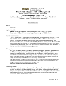 MGMT 3000: Integrated Skills for Management Professor Kathleen A. Tomlin, Ph.D.
