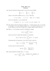 PDEs, 2007 exam Solutions 1a. 1b.