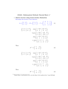 1MA01: Mathematical Methods Tutorial Sheet 4 (1) 2 3