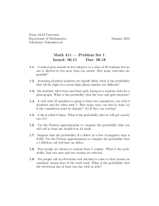 Math 411 — Problem Set 1 Issued: 06.11 Due: 06.18
