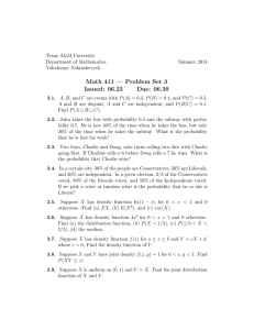 Math 411 — Problem Set 3 Issued: 06.23 Due: 06.30
