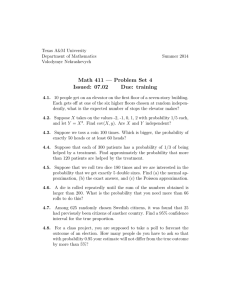 Math 411 — Problem Set 4 Issued: 07.02 Due: training