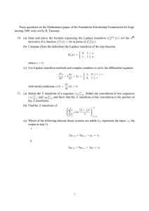 These questions on the Mathematics paper of the Foundation Scholarship... neering 2001 were set by R. Timoney.