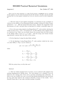 MA3469 Practical Numerical Simulations Assignment 2 Due: October 26