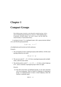 Chapter 1 Compact Groups