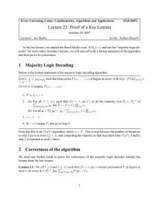 Lecture 23: Proof of a Key Lemma