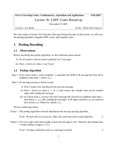 Lecture 36: LDPC Codes Round-up