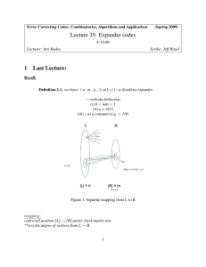 Lecture 35: Expander codes