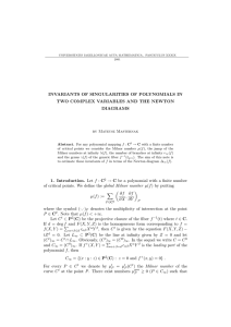 INVARIANTS OF SINGULARITIES OF POLYNOMIALS IN DIAGRAMS by Mateusz Masternak