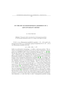 ON THE SET OF HOMOGENEOUS GEODESICS OF A LEFT-INVARIANT METRIC by J´