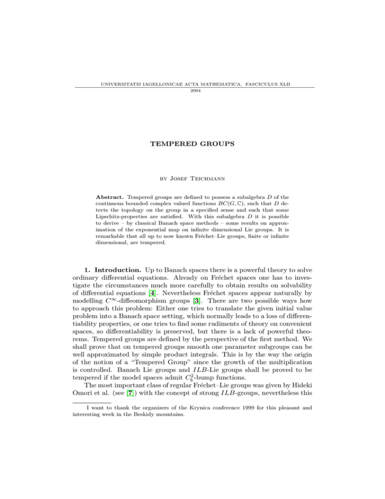 TEMPERED GROUPS by Josef Teichmann