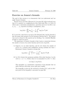 Exercise on Jensen’s formula