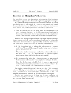 Exercise on Mergelyan’s theorem