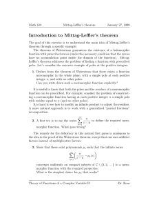 Introduction to Mittag-Leffler’s theorem