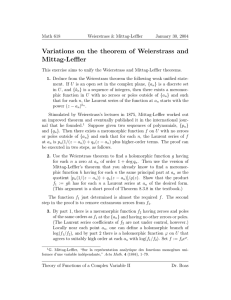 Variations on the theorem of Weierstrass and Mittag-Leffler