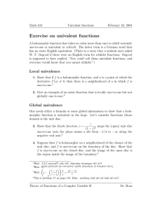 Exercise on univalent functions