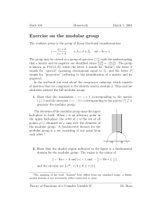Exercise on the modular group