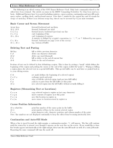 Mini-Reference Card Emacs