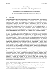Concept Paper for an innovative, collaborative, multi-sited graduate course I.