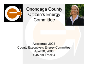 Onondaga County Citizen’s Energy Committee Accelerate 2008
