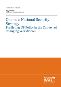 Obama’s National Security Strategy Predicting US Policy in the Context of Changing Worldviews