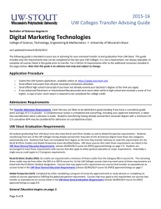 Digital Marketing Technologies    2015‐16 UW Colleges Transfer Advising Guide 