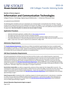 Information and Communication Technologies    2015‐16 UW Colleges Transfer Advising Guide 