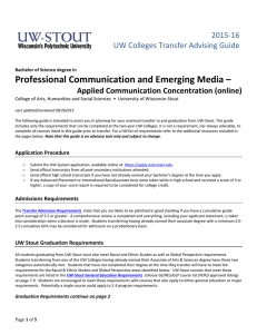 Professional Communication and Emerging Media –    2015‐16 UW Colleges Transfer Advising Guide 