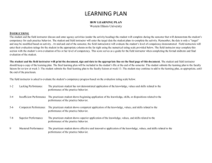 LEARNING PLAN BSW LEARNING PLAN I :