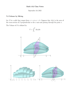 Math 152 Class Notes September 10, 2015 7.2 Volume by Slicing