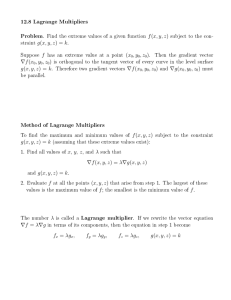 12.8 Lagrange Multipliers