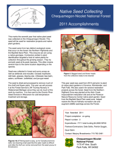 Title text here Native Seed Collecting 2011 Accomplishments Chequamegon-Nicolet National Forest