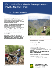 FY11 Native Plant Material Accomplishments Title text here Payette National Forest