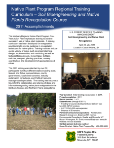 Native Plant Program Regional Training Title text here Soil Bioengineering and Native