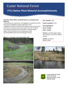 Custer National Forest  Title text here FY11 Native Plant Material Accomplishments