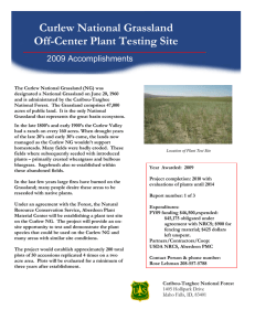 Curlew National Grassland Off-Center Plant Testing Site 2009 Accomplishments