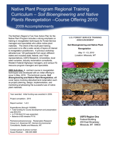 Native Plant Program Regional Training Title text here Soil Bioengineering and Native