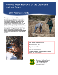 Noxious Weed Removal on the Cleveland Title text here National Forest 2009 Accomplishments
