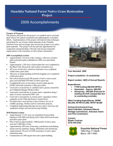 2009 Accomplishments Ouachita National Forest Native Grass Restoration Project