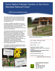 Huron Native Pollinator Garden on the Huron- Title text here 2008 Accomplishments