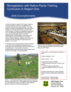 Revegetation with Native Plants Training Title text here Curriculum in Region One