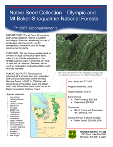 Native Seed Collection—Olympic and Mt Baker-Snoqualmie National Forests FY 2007 Accomplishments